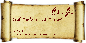 Csávás József névjegykártya